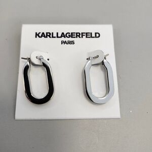 NWT Karl Lagerfeld Silver-Tone Hoop Earrings